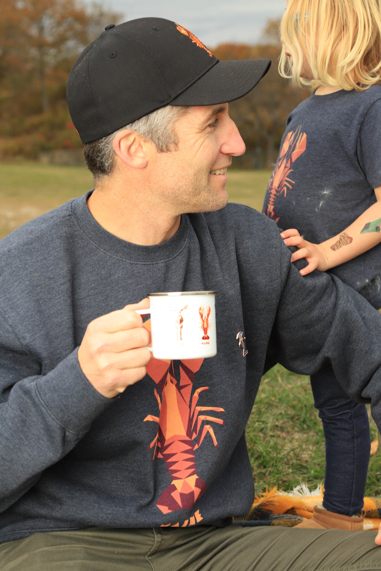 Maine Enamel Mug - Moose, Mermaid and Lobster