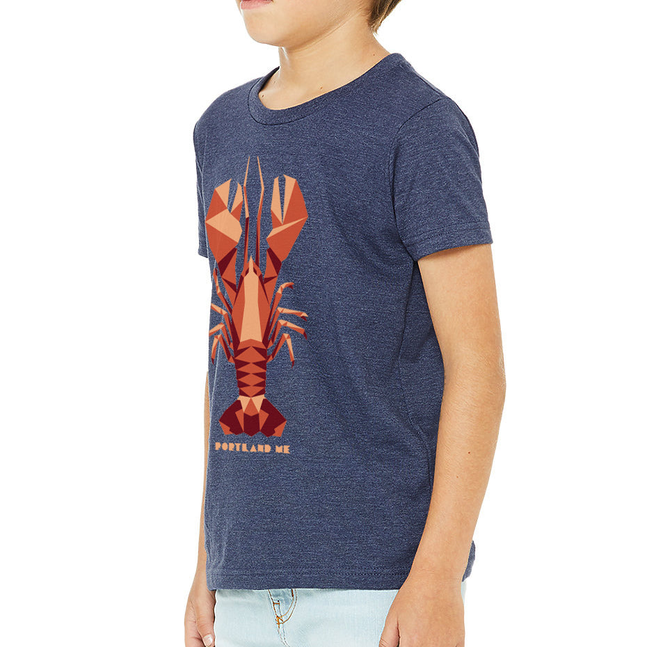 Youth Heather Navy Lobster Portland Maine Gift Souvenir Unisex Bella Canvas