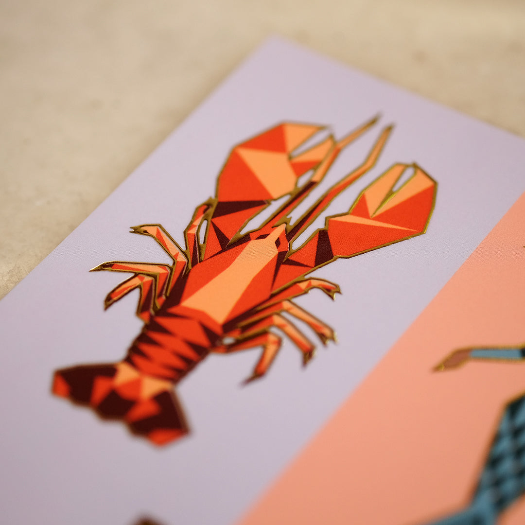 Lobster, Mermaid, Moose from Portland, ME Postcard