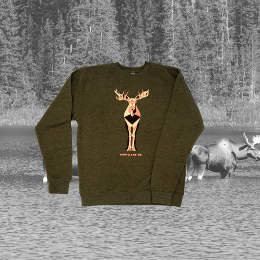 Portland Maine Crew Neck Moose Sweatshirt