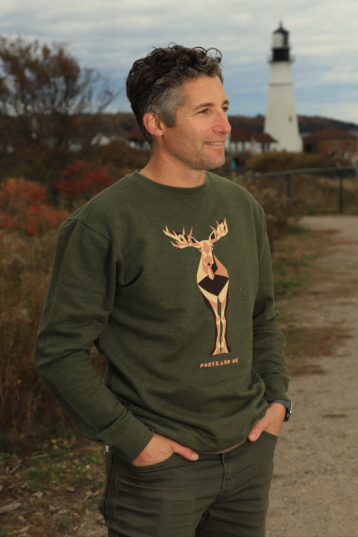 Portland Maine Crew Neck Moose Sweatshirt