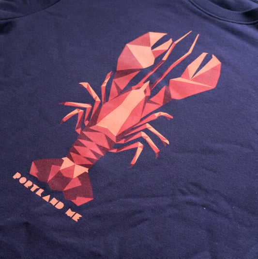 Navy Lobster Sweatshirt Organic Cotton Maine Gift Souvenir Unisex Bella Canvas